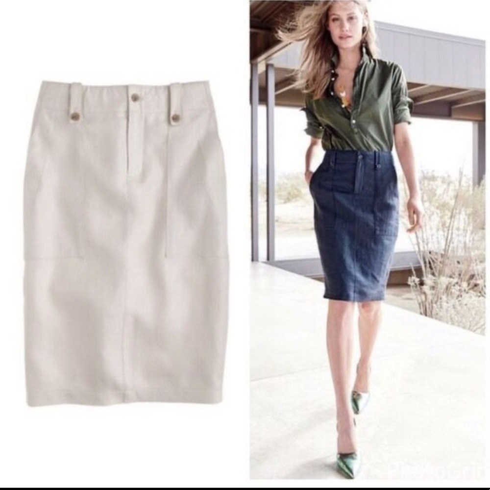 J. Crew Tan Linen Skirt